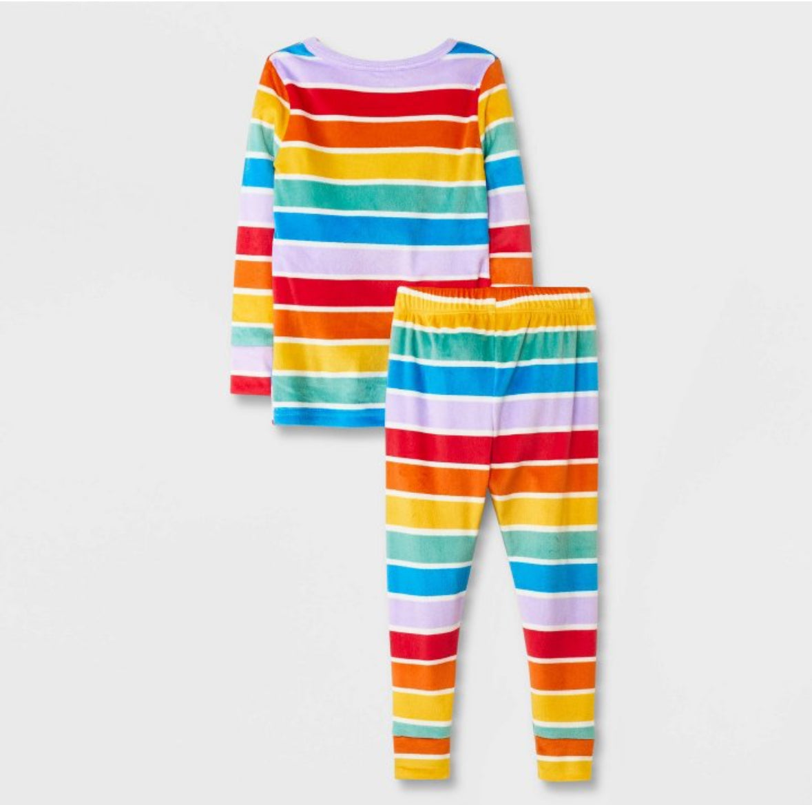 Cat & Jack Toddlers’ 2pc Rainbow Striped Snuggly Soft Pajama Set